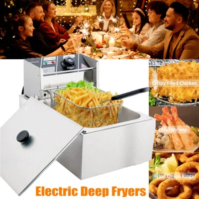 Friteuse Edelstahl 2500W Profi Küche Kaltzonen Fritteuse Fritöse Kommerzielles - Bild 1 von 4