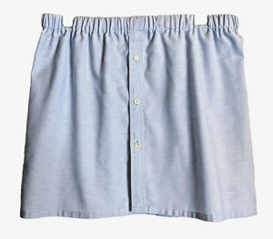 Upcycled Women's Mini Skirt made from a Men's Shirt Size M Blue Pinpoint Oxford - Picture 1 of 4