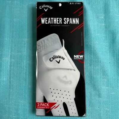 Guante de golf Callaway Weather Spann 2019, mano izquierda extra grande para hombre, paquete de 2 nuevos Foto 1 de 4