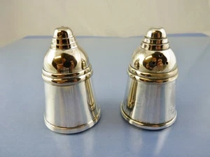PLAIN BELL SHAPE SALT & PEPPER SHAKER SILVER PLATE BY unbranded - Picture 1 of 5