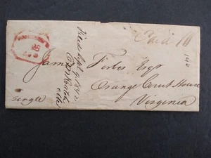 Virginia: Warrenton 1836 Stampless Cover, Red Octagon to Orange Court House - Picture 1 of 4