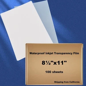 8.5"x11" 100 sheets Screen Printing Waterproof Inkjet Transparent Film Paper - Picture 1 of 13