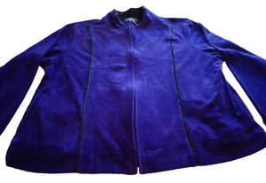 Women's Purple & Black Zip-Up Jacket with Pockets by Koret Sport size XL - Picture 1 of 3
