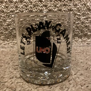"Let's Play Games" Uno Card Game Drinking Glass - 1980 International Games Inc. - Picture 1 of 11