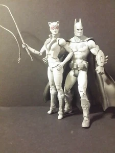 Mattel Arkham City Black & White Batman & Catwoman 6" Action Figures Unlimited - Picture 1 of 12