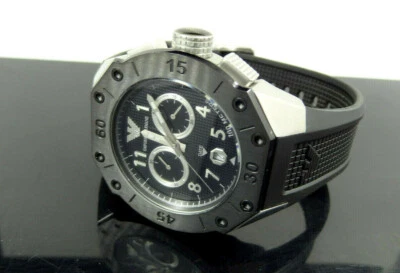 Часы мужские хронограф Emporio Armani AR0665 дата резиновый черный ремешок 445 долл. США - Изображение 1 из 4