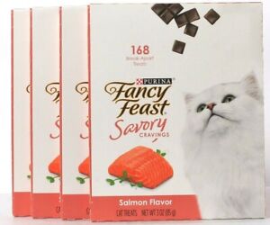 4 Purina Fancy Feast 3 Oz Savory Cravings Salmon Flavor 168 Breakable Treats