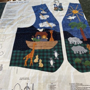 Fabric Panel Noah's Ark Vest Adult  VIP Dreamspinners - Picture 1 of 5