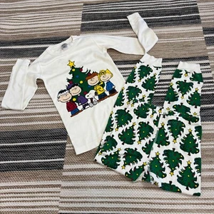 Hanna Andersson Kids Peanuts Holiday Christmas Pajama Set Organic Cotton Size 8 - Picture 1 of 9