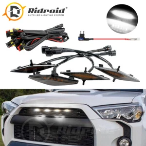 Set 4pcs Front Grille Led White Lights Light For Toyota 4Runner 2014-2019 - Picture 1 of 20