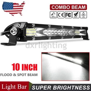 10inch Slim LED Light Bar Work Lamp Flood Spot Combo Offroad SUV Truck ATV US - Picture 1 of 12