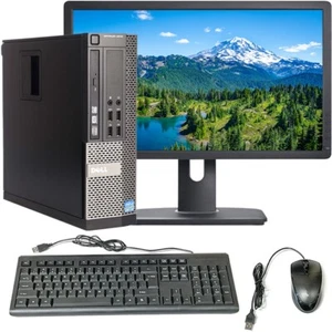 Dell Desktop Computer i5 SFF 8GB RAM 256GB SSD 22in LCD Windows 10 Pro PC Wi-Fi - Picture 1 of 7