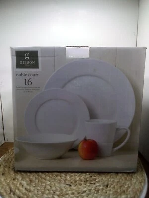 Gibson Home Noble Court 16 Piece Porcelain Dinnerware White - Image 1 of 4