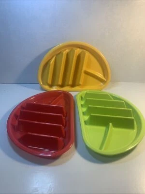 Пластиковые пластины 3 стрелы Fiesta Taco без бисфенола А сделано в США красные, зеленые и желтые - Изображение 1 из 4