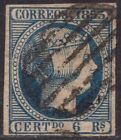 Espagne 6 Reals 1853 Bleu / Très Belle - Certificat Us 21