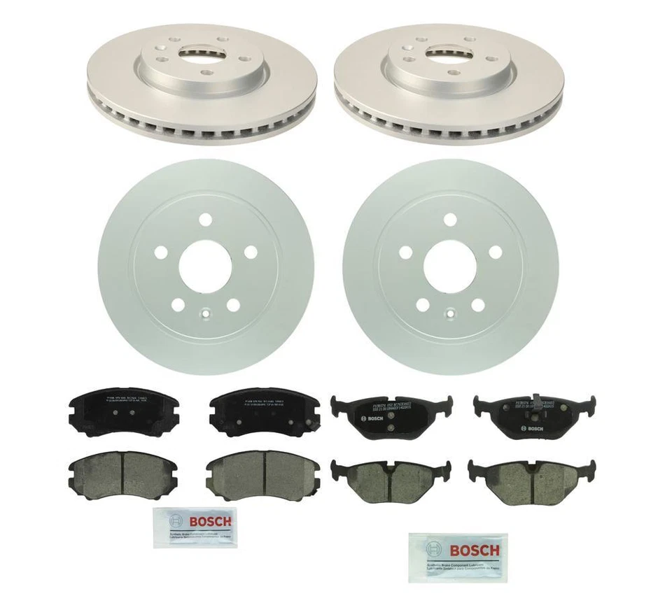 Kit de frenos delanteros Bosch de 321 mm y traseros de 291 mm rotores de disco pastillas de cerámica para Saab 9-5 Foto 1 de 1