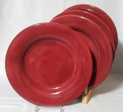 TABLETOPS UNLIMITED GALLERY (5) Large Dinner Plates ESPANA - CHERRY RED 12-3/4" - Image 1 of 3