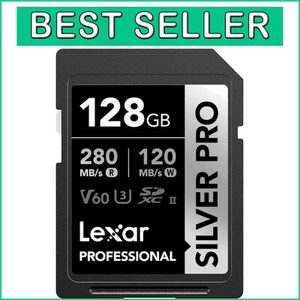 Carte SD UHS-II professionnelle 128 Go - 280 Mo/s lecture pour capture vidéo 4K - Photo 1 sur 8