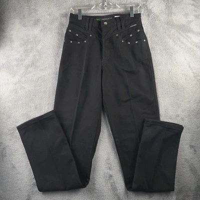 Vtg Rockies Jeans Relaxed Fit Women's 7X28 Black Tapered 90s USA - Image 1 of 4