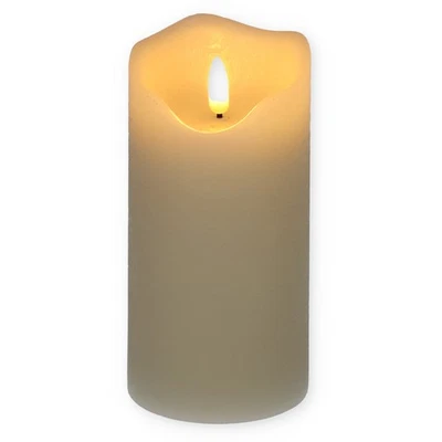 LED Echtwachskerze mit Timer Echtwachs Kerze Batterie Flackereffekt 7,5 x 15 cm - Bild 1 von 4