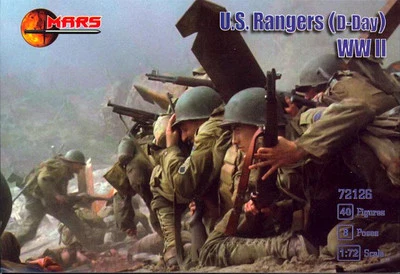 Conjunto de bonecos Mars Figures 1/72 U.S. WWII RANGERS D-DAY - Imagem 1 de 3