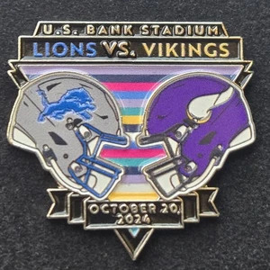 Detroit Lions Minnesota Vikings GAME DAY PIN 10/20/24 US Bank NO PACKAGING - Picture 1 of 2