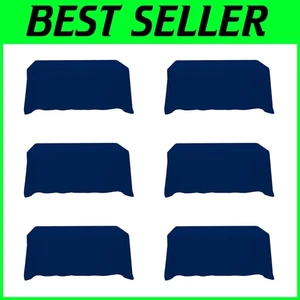 Elegant Navy Blue Table Covers for Events - Pack of 6 - Picture 1 of 11