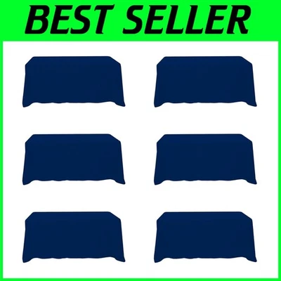 Elegant Navy Blue Table Covers for Events - Pack of 6 - Image 1 of 4