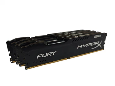 Kingston HyperX FURY 16GB Kit (4x4GB) DDR4 2400Mhz Desktop RAM HX424C15FBK4/16 - Image 1 of 4