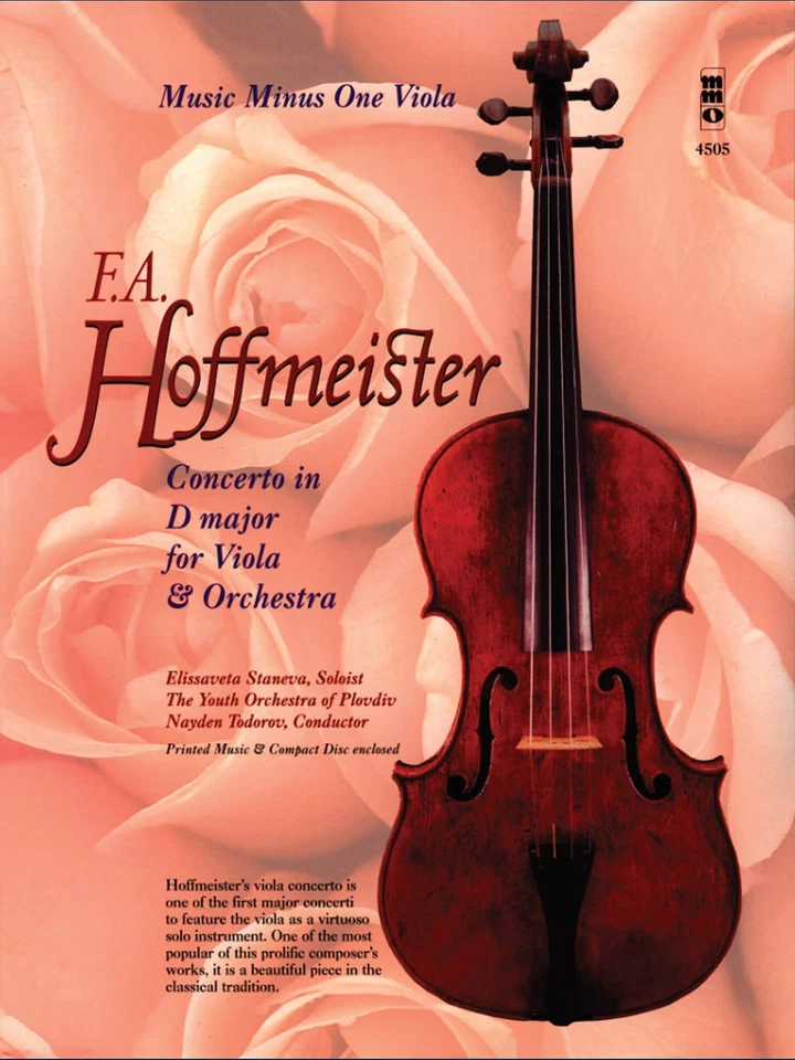 Hoffmeister Concerto D Major for Viola & Orchestra Sheet Music Minus One Book CD - Image 1 of 1