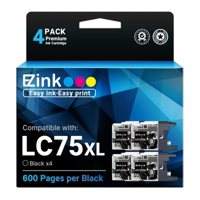 E Z Ink Lc75 Xl Lc71 Xl High Yield Black Ink Cartridges For Brother Printers - Image 1 of 4