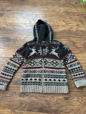 Suéter de Colección Ralph Lauren Tejido a Mano Pequeño PP XS Exclusivo Lana de Cordero Con Capucha Foto 1 de 4