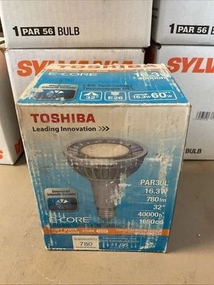 New Toshiba E-CORE 16W (16.3W) Dimmable LED Lamp Light E26 32° 2700K 780Lm 120v - Image 1 of 4
