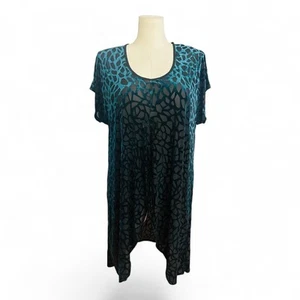 TS TAKING SHAPE Black & Green Layering Short Sleeve Tunic Plus Size M (18-20) - Picture 1 of 3