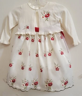 American Princess Girls White/Red Floral Dress Size 4T Party New with tag - Image 1 of 4