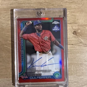 Topps Pro Debut Kaelen Culpepper 2025 automático refractor cromado 4/5 núcleos gemelos - Imagen 1 de 10