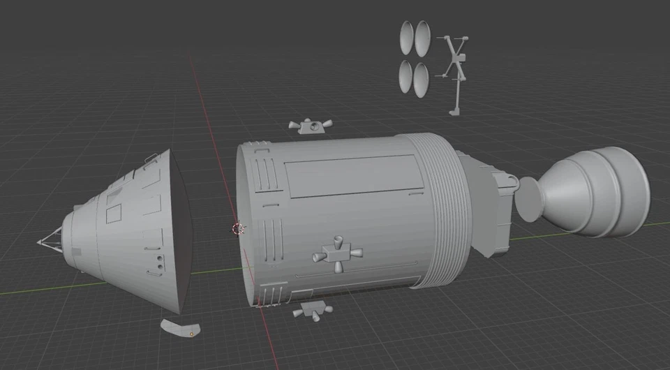 3d printed Apollo command and service module, 1/48 scale - Image 1 of 1