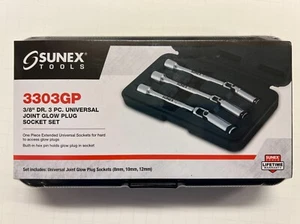 Sunex 3303GP Tools 3-piece 3/8 In. Drive Universal Joint Glow Plug Socket Set - Picture 1 of 2