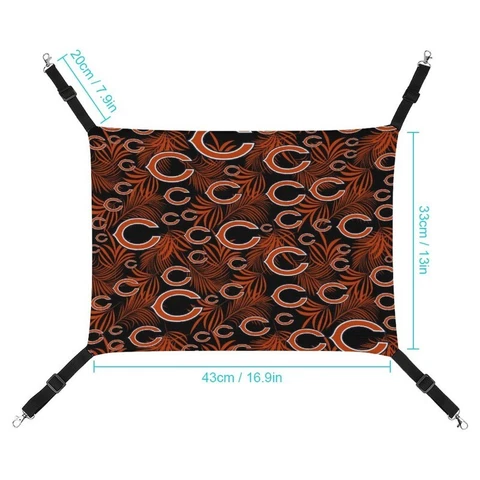 Chicago Bears Portable Travel Pet Hammock Cat Hanging Bed Hammock Mat Cover