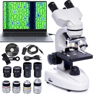 Binocular Compound Microscope 200X-5000X Magnification, Professional Binoculars - Picture 1 of 7