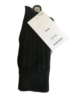 LOT OF 2 PAIR NORDSTROM WOMEN'S FAVORITE BOOT SOCKS SZ 9/11 BLACK NWT - Image 1 of 4