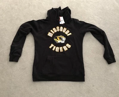 Chaqueta con capucha para mujer Nike Mizzou Missouri Tigers negra y dorada talla grande Foto 1 de 4