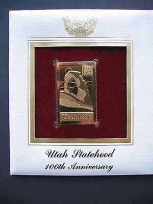 1996 Utah Statehood 100th Anniversary Gold GOLDEN replica FDC Cover STAMP - Image 1 of 3