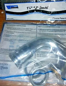 NEW WATTS 1 1/4" J-BEND PIPE CHROME PLATED BRASS New in unopened package - Picture 1 of 3