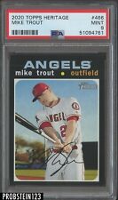 2020 Topps Heritage #466 Mike Trout Los Angeles Angels PSA 9 MINT