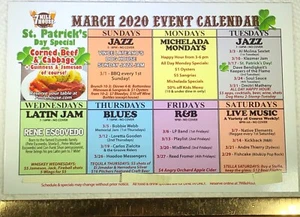 7 MEILEN HAUS MÄRZ 2020 VERANSTALTUNGSKALENDER WERBUNG BRISBANE LANDMARK DINER BAR - Bild 1 von 12