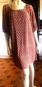 BNWT Ladies NEXT French ROSEWOOD Amethyst Pink FLORAL Print 1/2 Sleeve Dress 10 - Picture 1 of 8