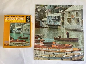 Complete ! Polperro Cornwall England *500 Piece Puzzle* Vintage River View Boat - Picture 1 of 8