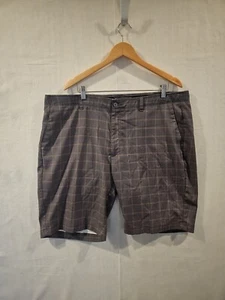 Pebble Beach Men's Gray Plaid Dry-luxe Performance Shorts Size 42 Preowned - Picture 1 of 6