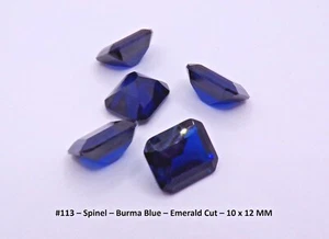 BURMA BLAUER SPINELL SAPHIR SMARAGDSCHLIFF LOSE EDELSTEINE #113 - 10 MM X 14 MM - Bild 1 von 4